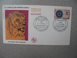 FDC Réunion  CFA -  1967  N° 374  Lions International Cinquantenaire - Brieven En Documenten