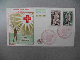FDC Réunion  CFA -  1967  N° 378 Et 379  - Au Profit De La Croix-Rouge - Briefe U. Dokumente