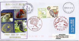 Animal Series Nr 2  (2019)  Letter From Japan Sent To Andorra, With Arrival Postmark - Cartas & Documentos