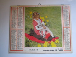 1982 ALMANACH DES P.T.T Calendrier Des Postes HAUTE-MARNE 52 - Tamaño Grande : 1981-90