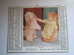 1984 ALMANACH DES P.T.T Calendrier Des Postes HAUTE-MARNE 52 - Big : 1981-90