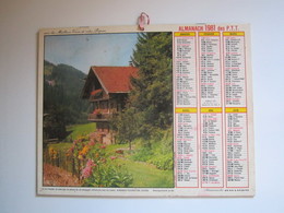 1981 ALMANACH DES P.T.T Calendrier Des Postes HAUTE-MARNE 52 - Grossformat : 1981-90