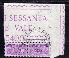 ITALIA REPUBBLICA ITALY REPUBLIC 1955 1981 PACCHI IN CONCESSIONE PARCEL POST STELLE STARS 1958 LIRE 90 USATO USED - Colis-concession