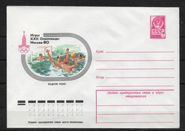 Russia/USSR 1980,Cover Moscow Olympics,Water Sports Water Polo,VF Unused (RN50) - Waterpolo