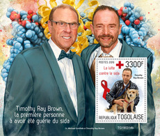 Togo. 2019 Timothy Ray Brown, The First Person To Have Been Cured Of AIDS. (0314b)  OFFICIAL ISSUE - Maladies
