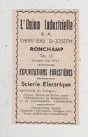Publicité 1937 L'Union Industrielle Chantiers St Joseph Ronchamp Exploitations Forestières Scierie électrique - Advertising