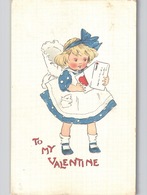 TO MY VALENTINE Girl Sending Love Letter Tuck's BLUE BELLES Series C. 1908 - Saint-Valentin