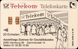 ! Telefonkarte, Telecarte, Early Phonecard, 1991, A11, 06.91, Auflage 16000, 11 Stellige Nr., Telekom Geschäftskunden HH - A + AD-Serie : Pubblicitarie Della Telecom Tedesca AG