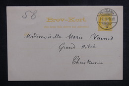 NORVÈGE - Entier Postal De Kristiania En 1892 - L 38871 - Entiers Postaux