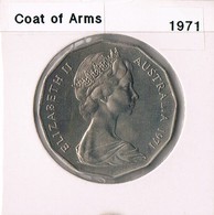 AUSTRALIA • 1971 • 50c • Coat Of Arms • Uncirculated Coin In Acid Free Coin Holder - Otros & Sin Clasificación