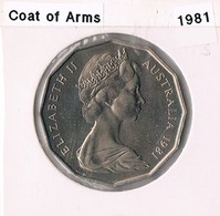 1981 • 50c • Coat Of Arms • Uncirculated Coin In Acid Free Coin Holder - Otros & Sin Clasificación