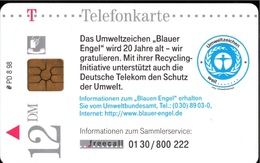 ! Telefonkarte, Telecarte, Phonecard, 1998, PD8, Umweltzeichen Blauer Engel, Germany - P & PD-Series : Guichet - D. Telekom