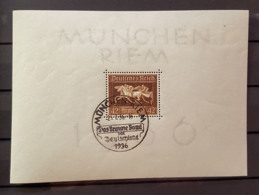 DEUTSCHES REICH 1936 - Canceled- Block 4 Mit Sonderstempel - Braunes Band - Bloques