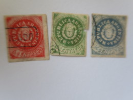 Timbres ARGENTINE - N° 7 - 5 - 10 E T 15 CENTAVOS - Usados