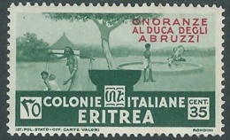 1934 ERITREA DUCA DEGLI ABRUZZI 35 CENT MH * - RA29-2 - Eritrea