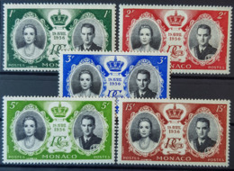 MONACO 1956 - MNH - Wedding Of Prince Rainier And Grace Kelly (full Set) - Neufs