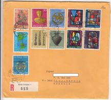 EUROPA CEPT, COLUMBUS, PRO PATRIA, STAINED GLASS WINDOWS, STAMPS ON REGISTERED COVER, 1992, SWITZERLAND - Storia Postale