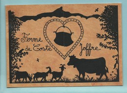 Ferme De Coste Joffre 05 Saint Bonnet - Belle Carte Publicitaire Double Ombre Chinoise Vache Fromage Plan Au Recto - Fermes
