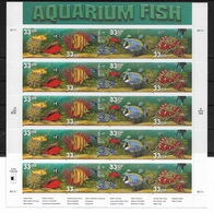US 1999 Full Sheet Aquarium Fish, Scott # 3317-20, VF MNH** - Feuilles Complètes
