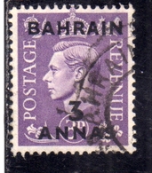 BAHRAIN BAHREIN 1948 1949 KING GEORGE VI 3a USATO USED OBLITERE' - Bahrain (...-1965)