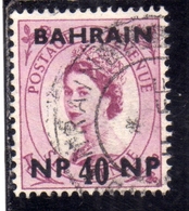 BAHRAIN BAHREIN 1957 1959 QUEEN ELIZABETH II REGINA ELISABETTA 40np USATO USED OBLITERE' - Bahrain (...-1965)