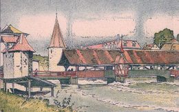 Bremgarten AG, Alte Reussbrücke, Litho Couleur (320) Pli D'angle - Bremgarten