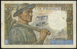 FRANCE 1944 10 FRANCS MINEUR - 13-1-1944 - OFFER!!!! - 10 F 1941-1949 ''Mineur''