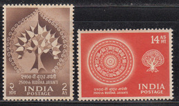 India MNH 1956, Buddha Jayanthi, Buddhism, Tree, As Scan - Ongebruikt