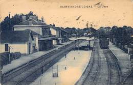 CPA FRANCE 38 "Saint André Le Gaz, La Gare" / TRAIN - Saint-André-le-Gaz