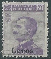 1912 EGEO LERO EFFIGIE 50 CENT MNH ** - RA32-3 - Egeo (Lero)