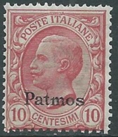 1912 EGEO PATMO EFFIGIE 10 CENT MNH ** - RA32-7 - Aegean (Patmo)