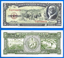 Cuba 5 Pesos 1958 Serie F Maximo Gomez Tabac Que Prix + Port Cheval Tobacco Horse Kuba Pesos Paypal Bitcoin OK - Cuba