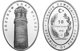AC - ERZURUM CLOCK TOWER CLOCK TOWER SERIES # 6 COMMEMORATIVE SILVER COIN TURKEY 2016 PROOF UNCIRCULATED - Zonder Classificatie