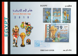 Egypt - 2019 - FDC - Stamps "Strip Of 3" & S/S - ( African Nations Cup - CAF - Egypt, 2019 ) - Ungebraucht