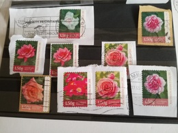 Luxembourg 2017 9 Roses Oblitérés Sur Papier, 6 Timbres Différents, Sur Papier - Gebraucht