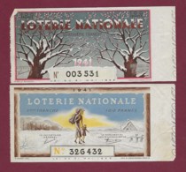 150819B - 2 BILLET LOTERIE NATIONALE 1941 100 FRANCS 3ème 4ème TR - Hiver Neige Froid - Billetes De Lotería