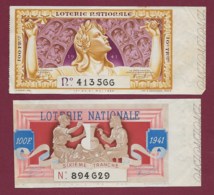 150819B - 2 BILLET LOTERIE NATIONALE 1941 100 FRANCS 6 10ème TR - Potier Artisanat - Billetes De Lotería