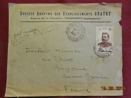 Lettre De Madagascar De 1953 à Destination De Bayonne - Brieven En Documenten