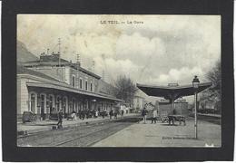 CPA Ardèche 07 Le Teil Gare Chemin De Fer écrite - Le Teil