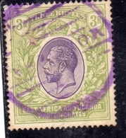 EAST AFRICA ORIENTALE & UGANDA PROTECTORATES 1912 1918 KING KING GEORGE V RE GIORGIO 3r USATO USED OBLITERE' - Protectorats D'Afrique Orientale Et D'Ouganda