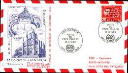 13022a)F.D.C.vaticano Serie Completa PaoloVI A Ginevra 10-6-69 - FDC