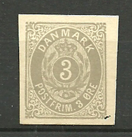 Denmark 3 øre Grey, Cut Of The Imprinted Stamp On Postcard, Unused - Ongebruikt