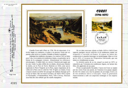 " LE PONT DE MANTES De COROT " Sur Feuillet CEF 1er Jour N°té En SOIE De 1977. N° YT 1923. Parfait état. FDC - Ponti