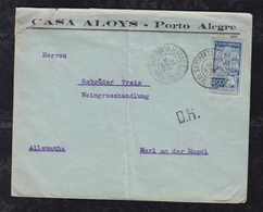Brazil Brasil 1911 Cover 200R PANAMERICANO Single Use PORTO ALEGRE To MARL Germany D.H. Postmark - Lettres & Documents