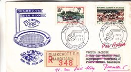Jeux Olympiques - France - Mauritanie - Lettre Recom De 1962 - Oblit Nouakchott - Exp Vers Mornimont - Valeur 34 € - Cartas & Documentos