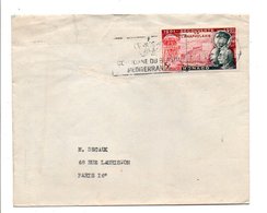 MONACO SEUL SUR LETTRE POUR LA FRANCE 1956 - Briefe U. Dokumente