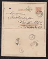 Argentina 1892 Lettercard Stationery 2c BUZON 86 Postmark - Briefe U. Dokumente