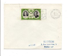 MONACO SEUL SUR LETTRE POUR LA FRANCE 1956 - Briefe U. Dokumente