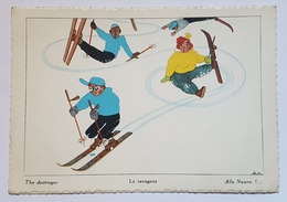 CARTE POSTALE - FRANCE - LE RAVAGEUR - HUMOUR - SPORT SKI - 1958 - ED.EFPE - VIERGE - TRILINGUE - AQUARELLE - Samivel