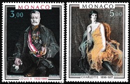 Série De 2 T.-P. Gommés Neufs** - Prince Et Princesse De Monaco Louis II Charlotte - N° 1286-1287 (Yvert) - Monaco 1981 - Unused Stamps